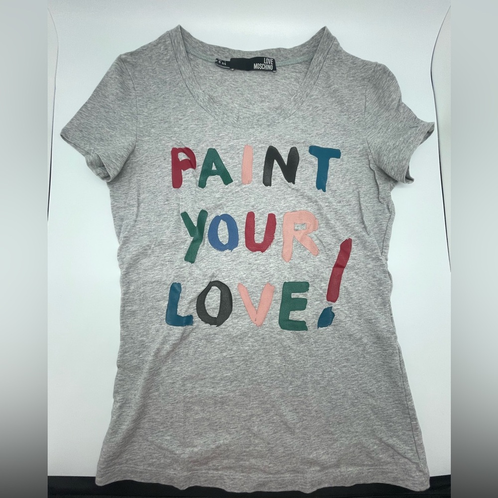 Moschino Love Tshirt Grey Size 8 Us 44 Eu Paint Your Love